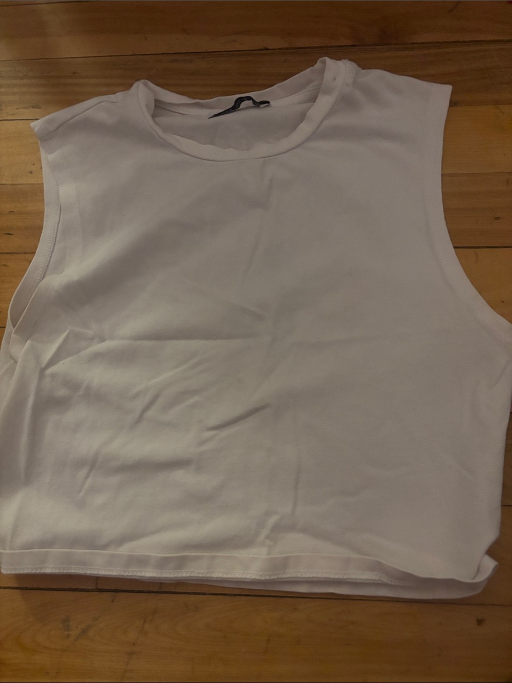 Zara White Cropped Sleeveless Tank